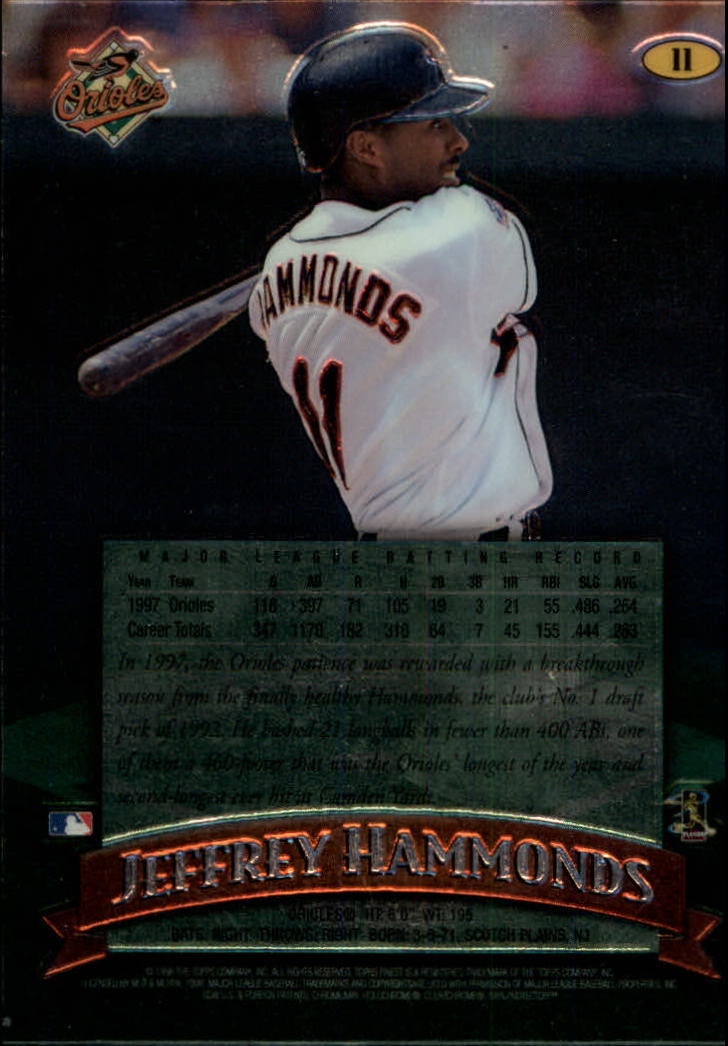 1998 Finest No-Protectors #11 Jeffrey Hammonds back image