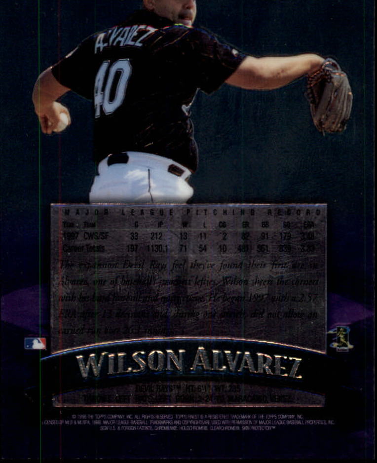 1998 Finest No-Protectors #196 Wilson Alvarez back image