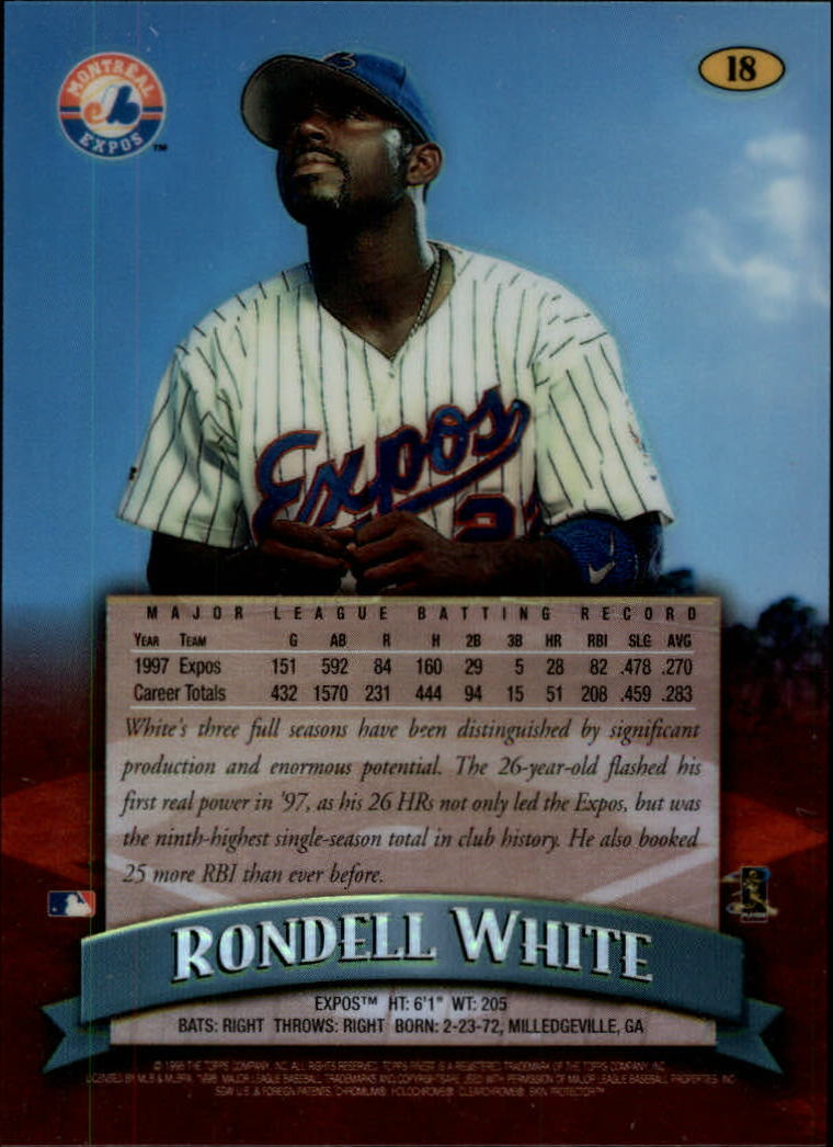 1998 Finest No-Protectors Refractors #18 Rondell White back image