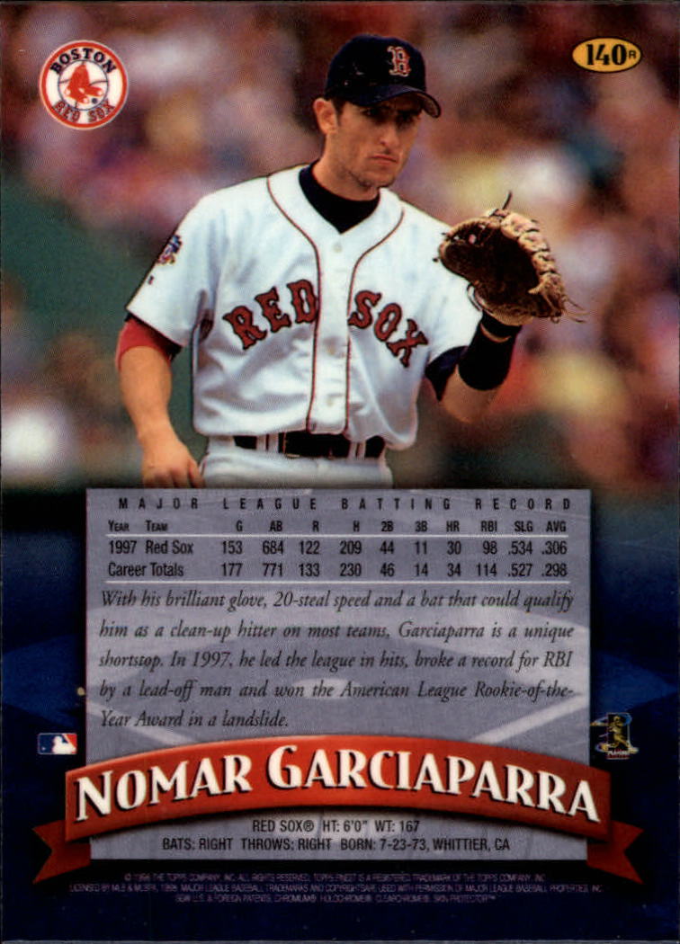 1998 Finest Refractors #140 Nomar Garciaparra back image