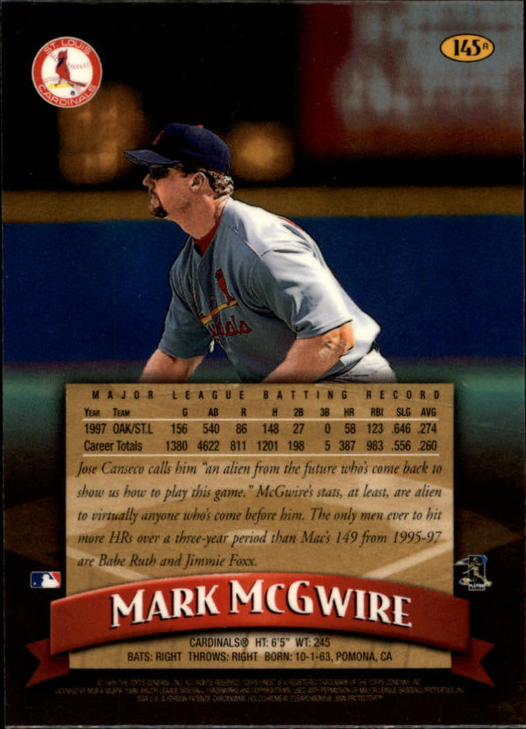 1998 Finest Refractors #145 Mark McGwire