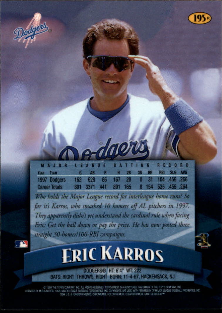 1998 Finest Refractors #195 Eric Karros