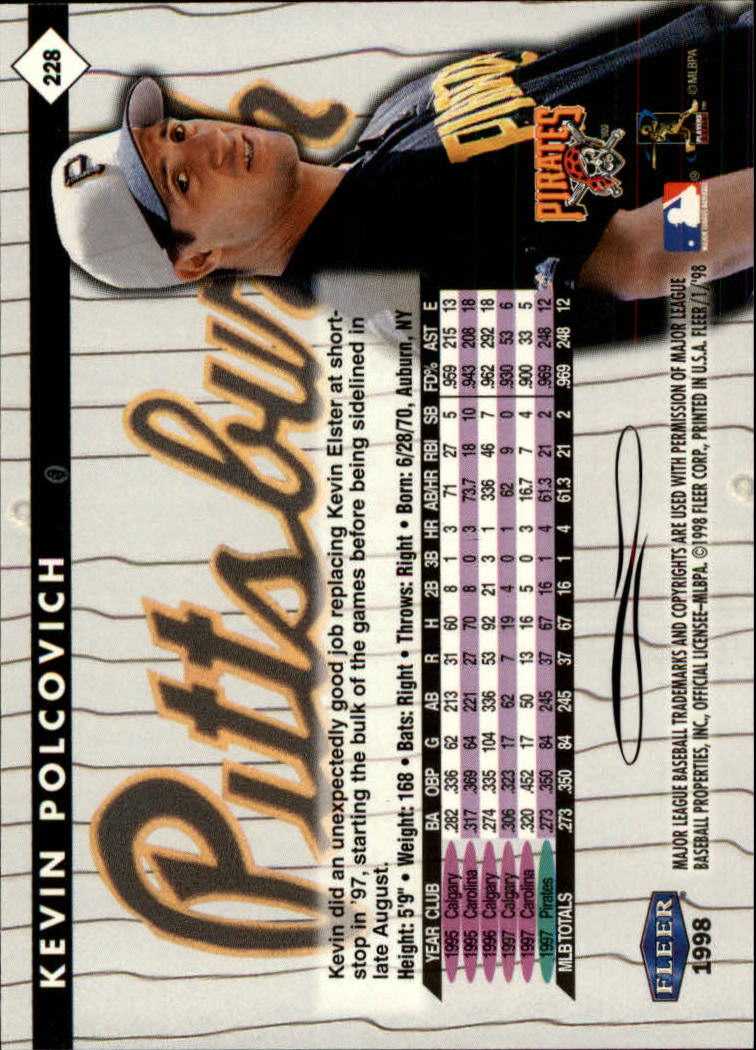 1998 Fleer Tradition #228 Kevin Polcovich back image