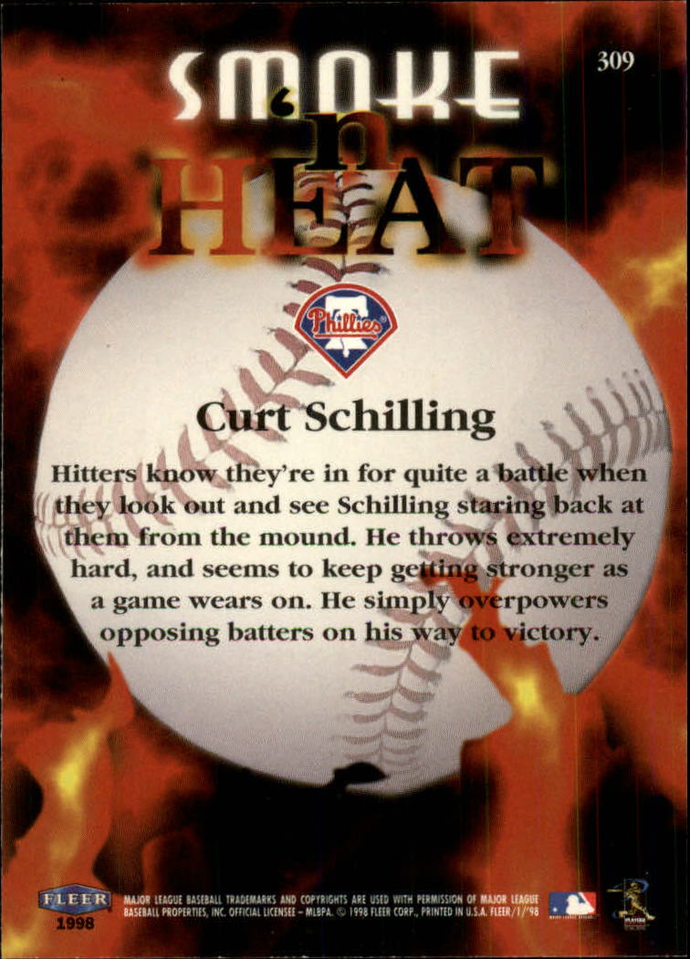 1998 Fleer Tradition #309 Curt Schilling SH back image
