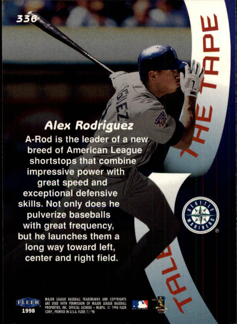 1998 Fleer Tradition #336 Alex Rodriguez TT back image