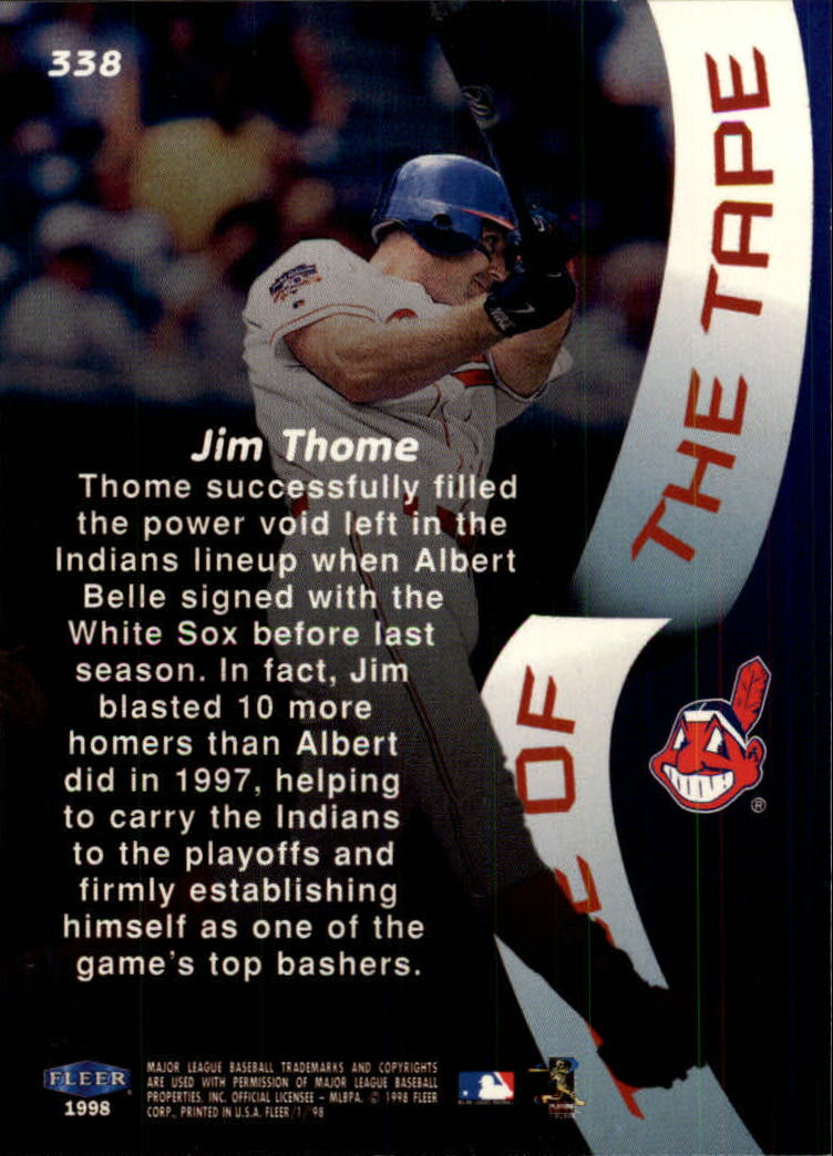 1998 Fleer Tradition #338 Jim Thome TT back image