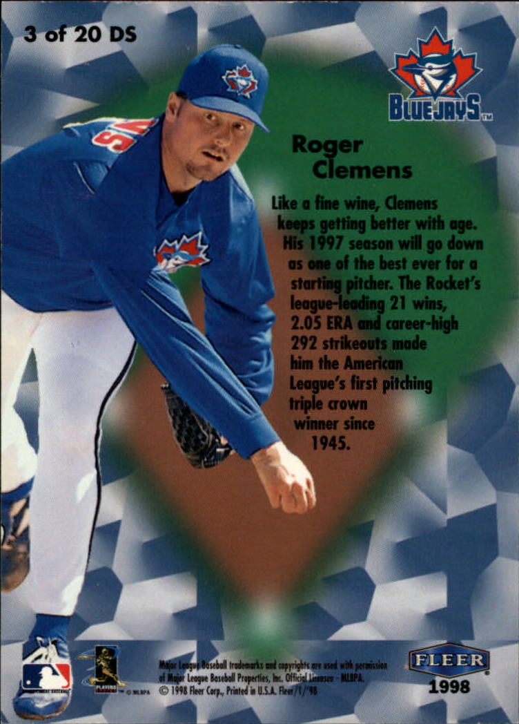 1998 Fleer Tradition Diamond Standouts #3 Roger Clemens back image