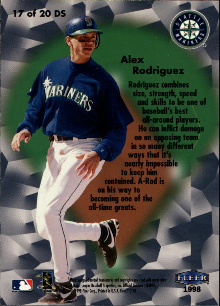 1998 Fleer Tradition Diamond Standouts #17 Alex Rodriguez back image