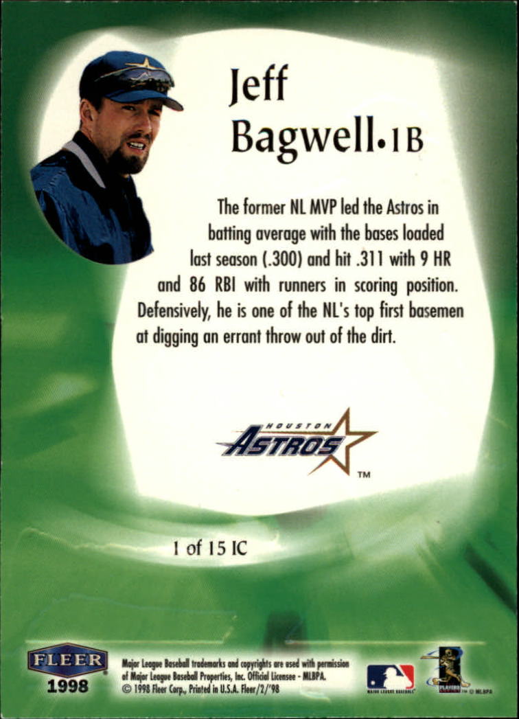 1998 Fleer Tradition In The Clutch #IC1 Jeff Bagwell back image