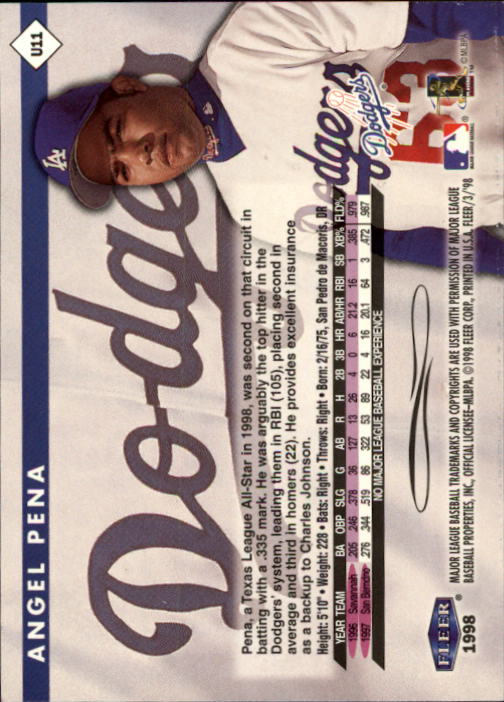 1998 Fleer Tradition Update Baseball "Main Set" Base Cards - Picture 23 of 199