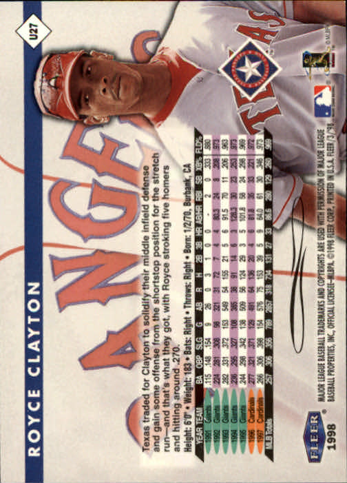 1998 Fleer Tradition Update Baseball "Main Set" Base Cards - Picture 55 of 199