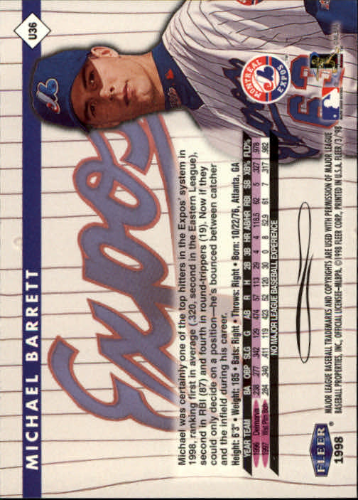 1998 Fleer Tradition Update Baseball "Main Set" Base Cards - Picture 73 of 199