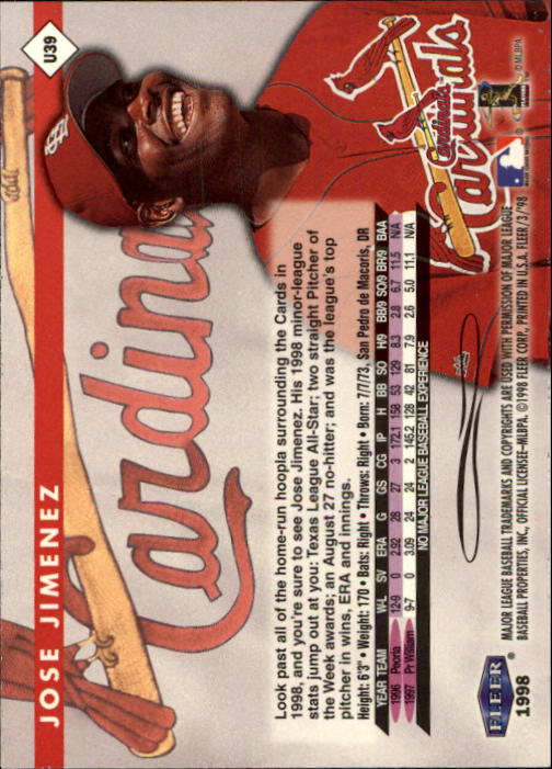 1998 Fleer Tradition Update Baseball "Main Set" Base Cards - Picture 79 of 199