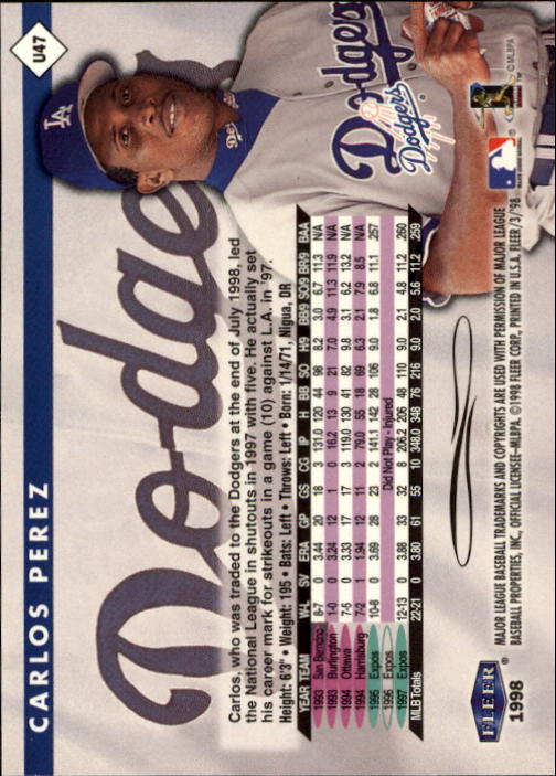 1998 Fleer Tradition Update Baseball "Main Set" Base Cards - Picture 95 of 199