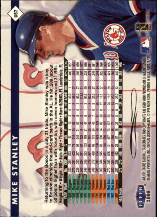 1998 Fleer Tradition Update Baseball "Main Set" Base Cards - Picture 115 of 199