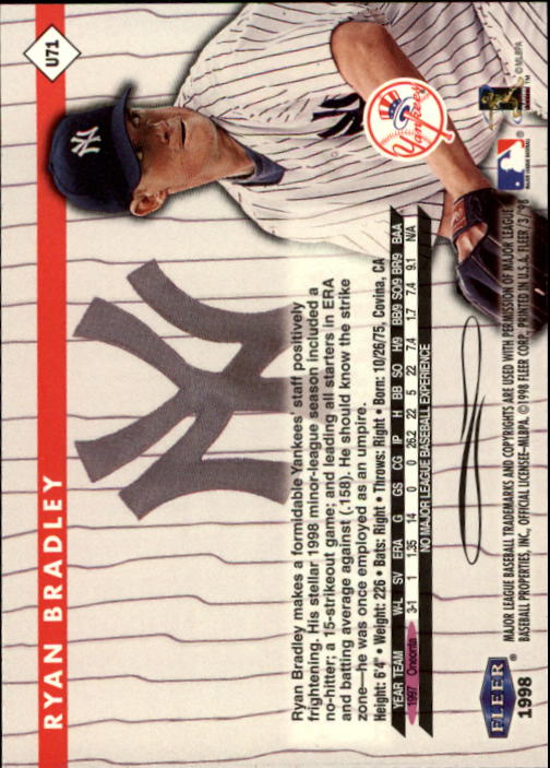 1998 Fleer Tradition Update Baseball "Main Set" Base Cards - Picture 141 of 199