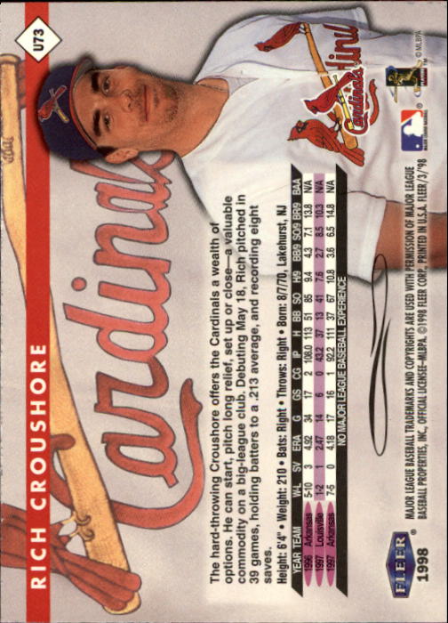 1998 Fleer Tradition Update Baseball "Main Set" Base Cards - Picture 145 of 199