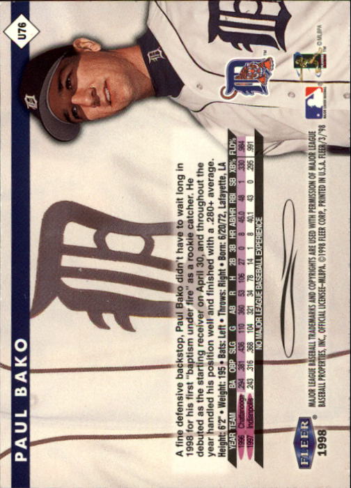 1998 Fleer Tradition Update Baseball "Main Set" Base Cards - Picture 151 of 199
