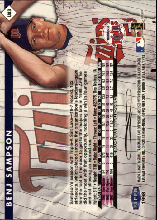 1998 Fleer Tradition Update Baseball "Main Set" Base Cards - Picture 165 of 199