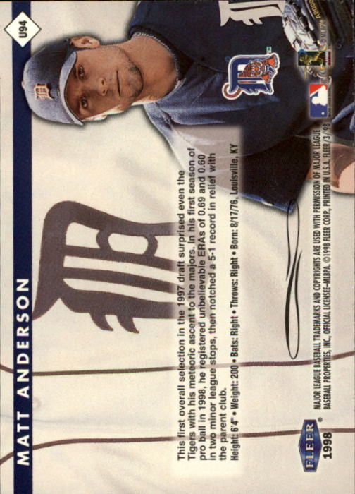 1998 Fleer Tradition Update Baseball "Main Set" Base Cards - Picture 187 of 199