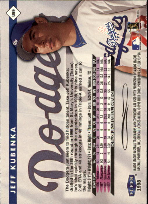 1998 Fleer Tradition Update Baseball "Main Set" Base Cards - Picture 197 of 199