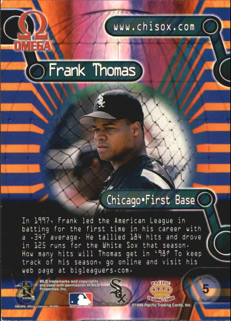 1998 Pacific Omega Online Inserts #5 Frank Thomas back image