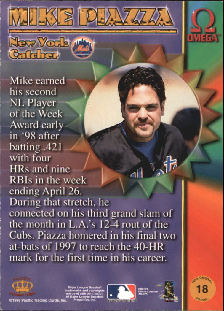 1998 Pacific Omega Prisms #18 Mike Piazza back image