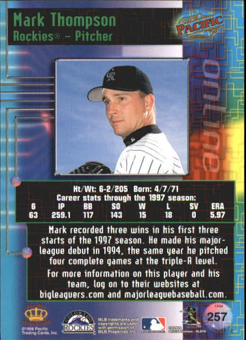 A2778- 1998 Pacific Online Baseball Cards 244-490 -You Pick- 15+ FREE US SHIP - Picture 29 of 394