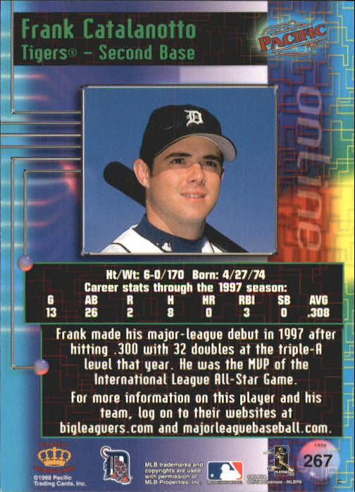 A2778- 1998 Pacific Online Baseball Cards 244-490 -You Pick- 15+ FREE US SHIP - Picture 46 of 394