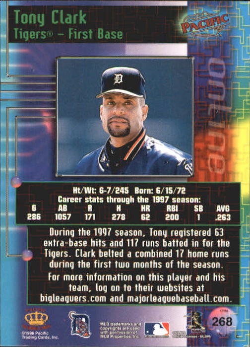 A2778- 1998 Pacific Online Baseball Cards 244-490 -You Pick- 15+ FREE US SHIP - Picture 48 of 394