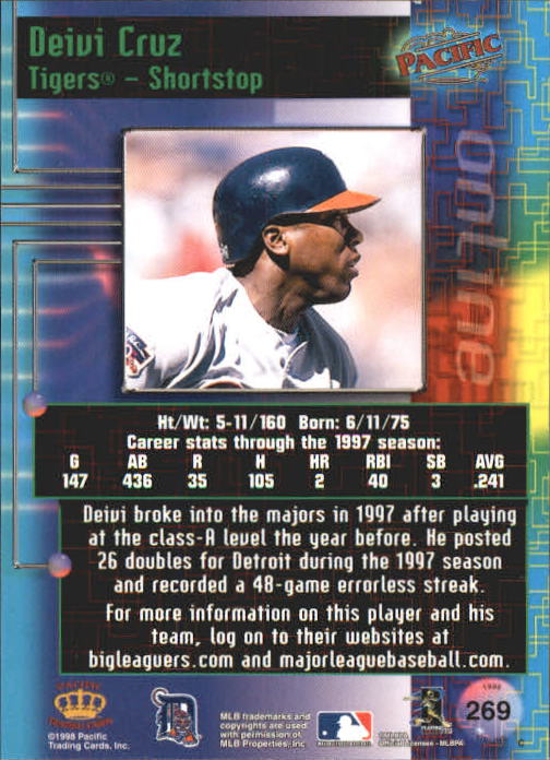A2778- 1998 Pacific Online Baseball Cards 244-490 -You Pick- 15+ FREE US SHIP - Picture 50 of 394
