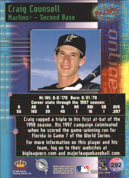 A2778- 1998 Pacific Online Baseball Cards 244-490 -You Pick- 15+ FREE US SHIP - Picture 90 of 394