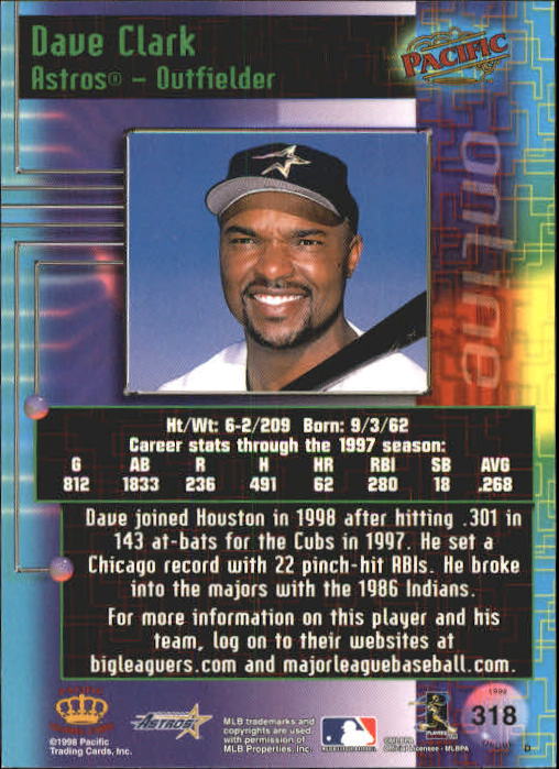A2778- 1998 Pacific Online Baseball Cards 244-490 -You Pick- 15+ FREE US SHIP - Picture 140 of 394