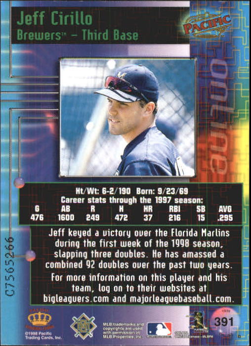 A2778- 1998 Pacific Online Baseball Cards 244-490 -You Pick- 15+ FREE US SHIP - Picture 262 of 394