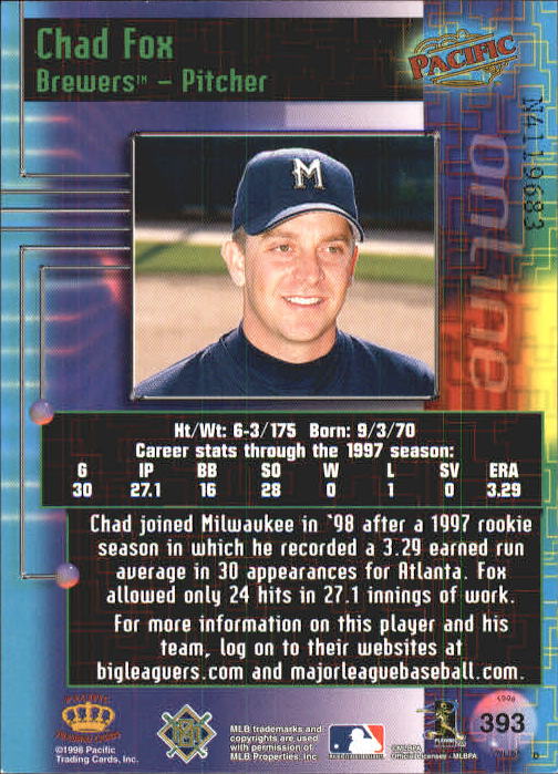 A2778- 1998 Pacific Online Baseball Cards 244-490 -You Pick- 15+ FREE US SHIP - Picture 265 of 394