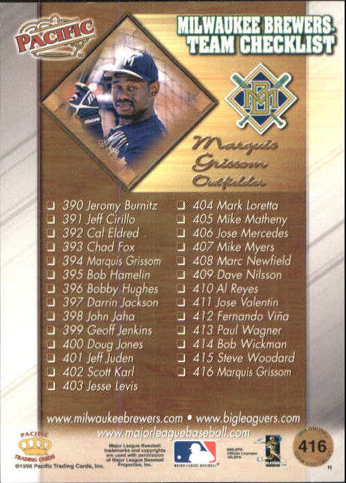 A2778- 1998 Pacific Online Baseball Cards 244-490 -You Pick- 15+ FREE US SHIP - Picture 294 of 394