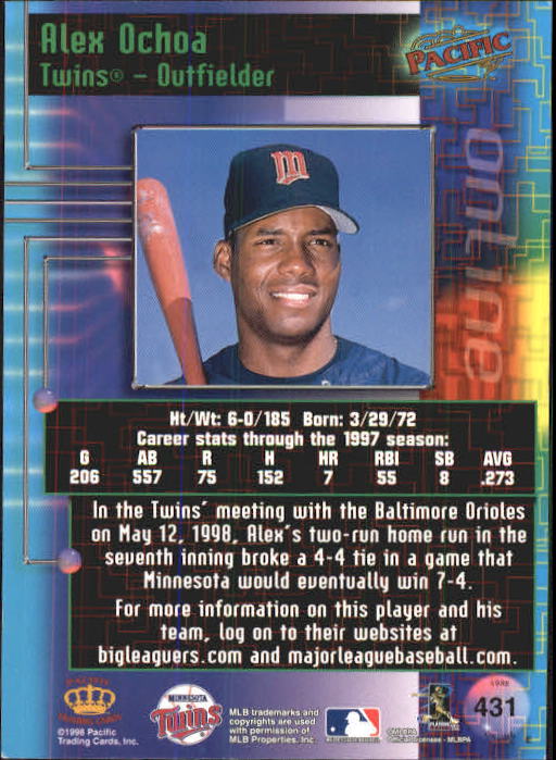 A2778- 1998 Pacific Online Baseball Cards 244-490 -You Pick- 15+ FREE US SHIP - Picture 315 of 394
