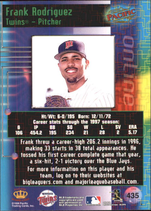 A2778- 1998 Pacific Online Baseball Cards 244-490 -You Pick- 15+ FREE US SHIP - Picture 322 of 394