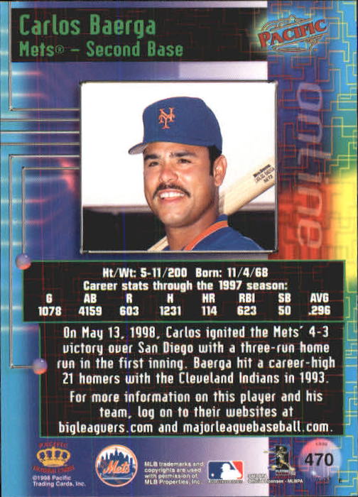 A2778- 1998 Pacific Online Baseball Cards 244-490 -You Pick- 15+ FREE US SHIP - Picture 373 of 394
