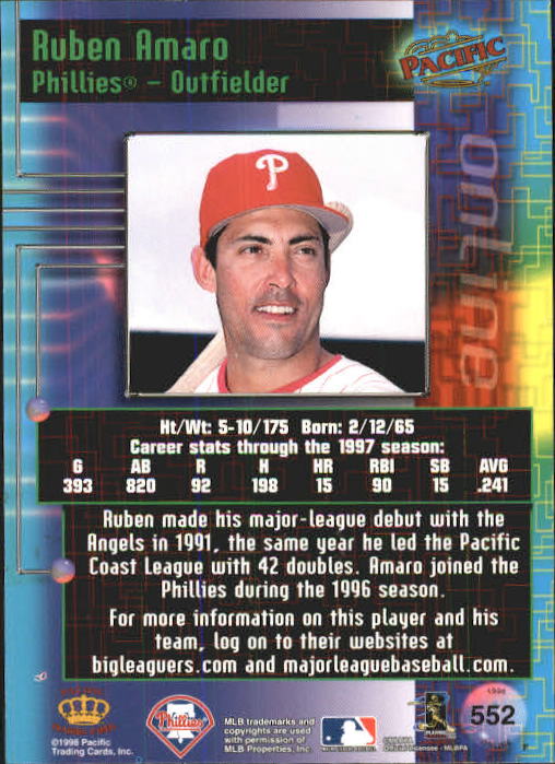A2778- 1998 Pacific Online Baseball Cards 491-732 -You Pick- 15+ FREE US SHIP - Picture 60 of 250