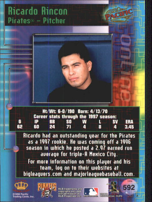 A2778- 1998 Pacific Online Baseball Cards 491-732 -You Pick- 15+ FREE US SHIP - Picture 98 of 250