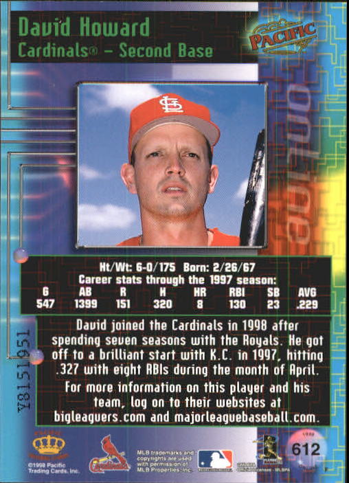 A2778- 1998 Pacific Online Baseball Cards 491-732 -You Pick- 15+ FREE US SHIP - Picture 122 of 250