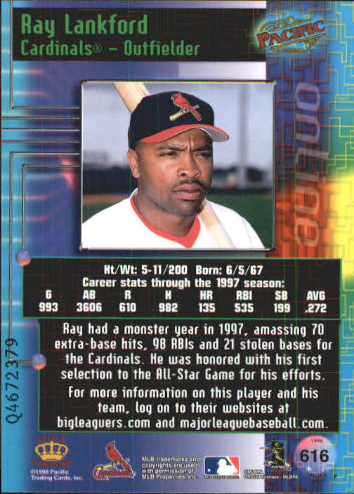 A2778- 1998 Pacific Online Baseball Cards 491-732 -You Pick- 15+ FREE US SHIP - Picture 125 of 250
