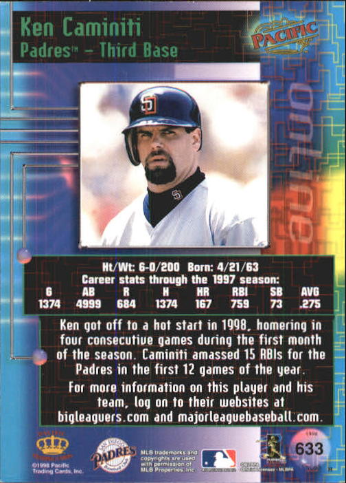 A2778- 1998 Pacific Online Baseball Cards 491-732 -You Pick- 15+ FREE US SHIP - Picture 142 of 250