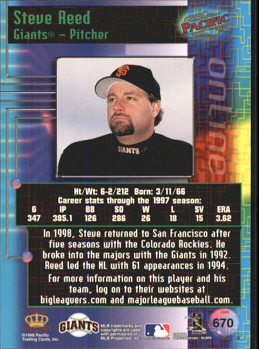 A2778- 1998 Pacific Online Baseball Cards 491-732 -You Pick- 15+ FREE US SHIP - Picture 182 of 250