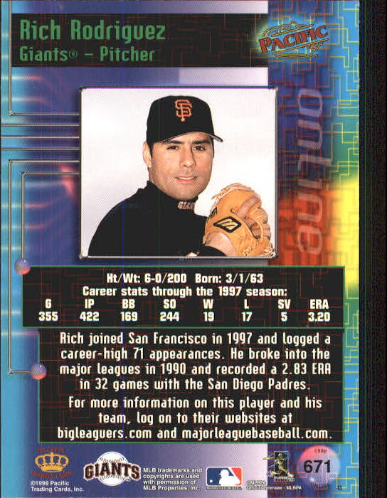 A2778- 1998 Pacific Online Baseball Cards 491-732 -You Pick- 15+ FREE US SHIP - Picture 184 of 250