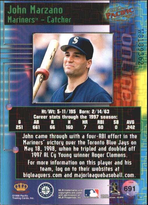 A2778- 1998 Pacific Online Baseball Cards 491-732 -You Pick- 15+ FREE US SHIP - Picture 204 of 250