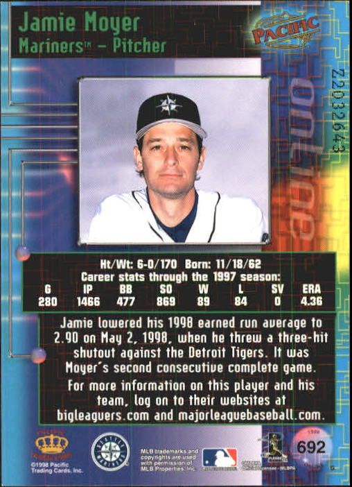 A2778- 1998 Pacific Online Baseball Cards 491-732 -You Pick- 15+ FREE US SHIP - Picture 206 of 250
