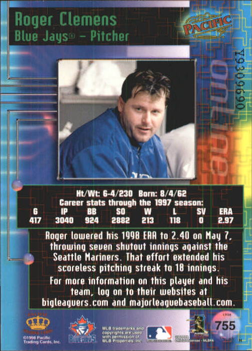 Roger Clemens cards (1987-2022) Red Sox Yankees Blue Jays Astros - You Choose - Picture 170 of 356