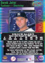 1998 Pacific Online Red #505A D.Jeter Fielding back image